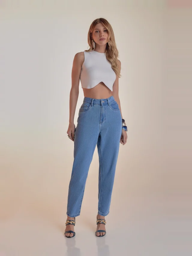 Calça jeans mom, referência 16200, AZUL CLARO, vista 1