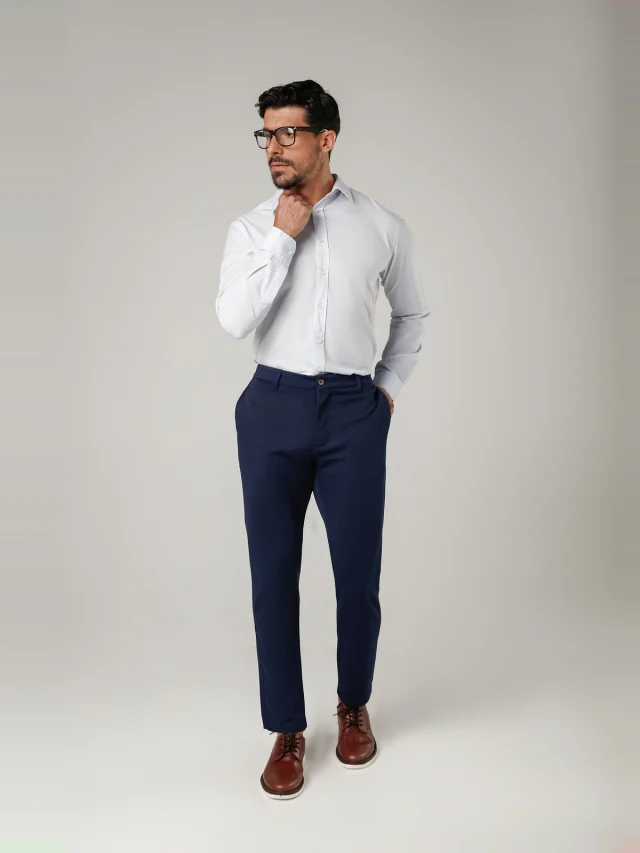 Calça casual de malha slim, referência 30126, MARINHO NOITE, vista 1