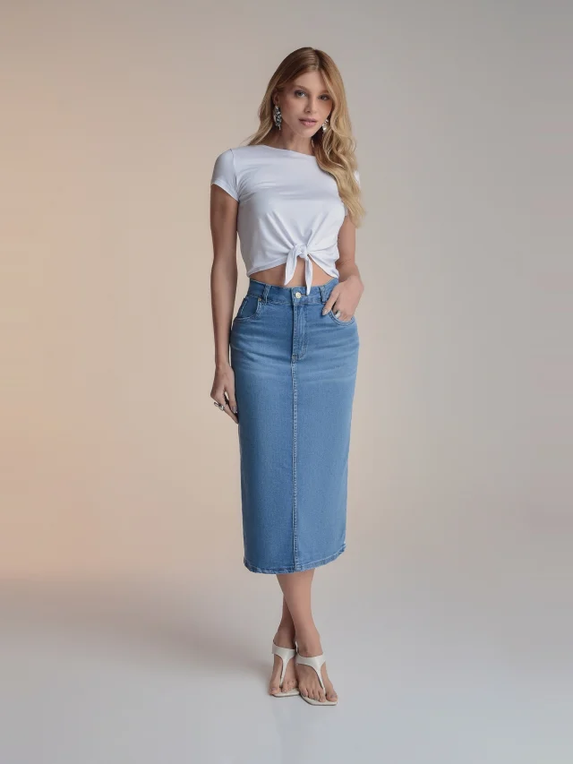 Saia jeans midi, referência 13344, AZUL JEANS, vista 1
