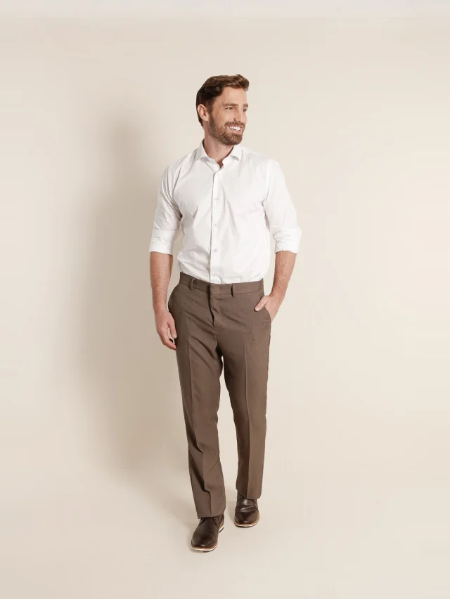 Calça social tradicional, referência 900, CAQUI, vista 1