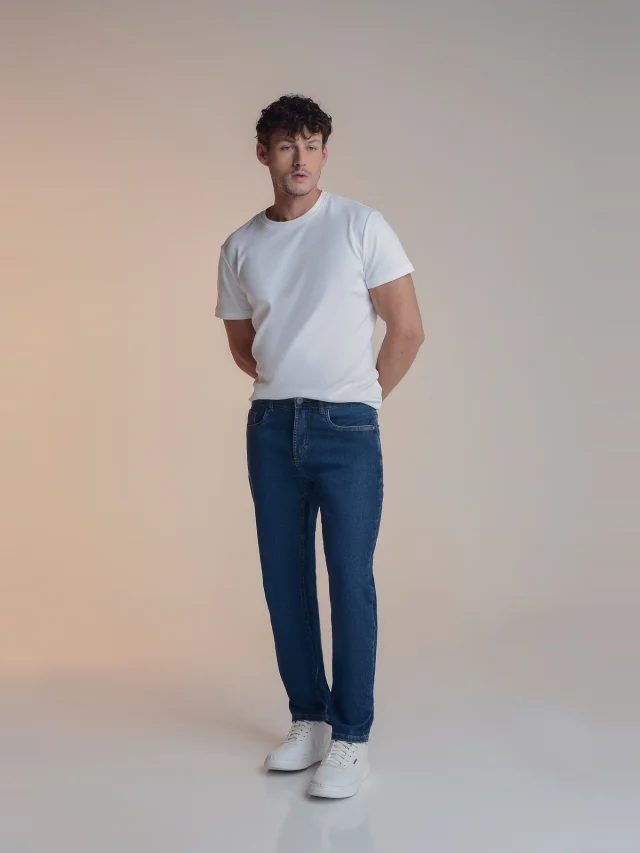 Calça jeans regular, referência 40085, AZUL ESCURO, vista 1