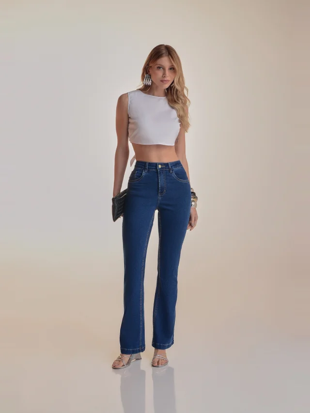 Calça jeans bootcut, referência 14110, AZUL JEANS, vista 1