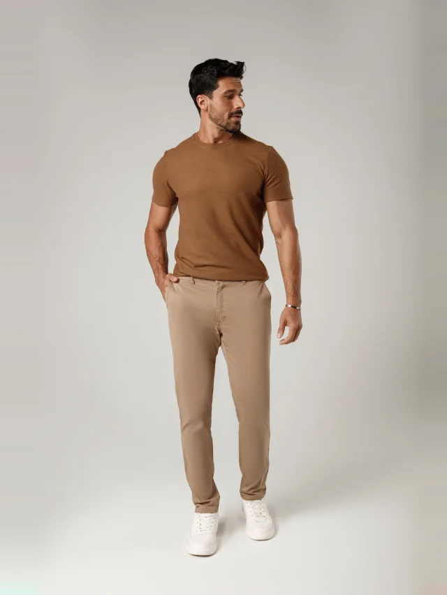 Calça casual slim, referência 30136, CAQUI, vista 1