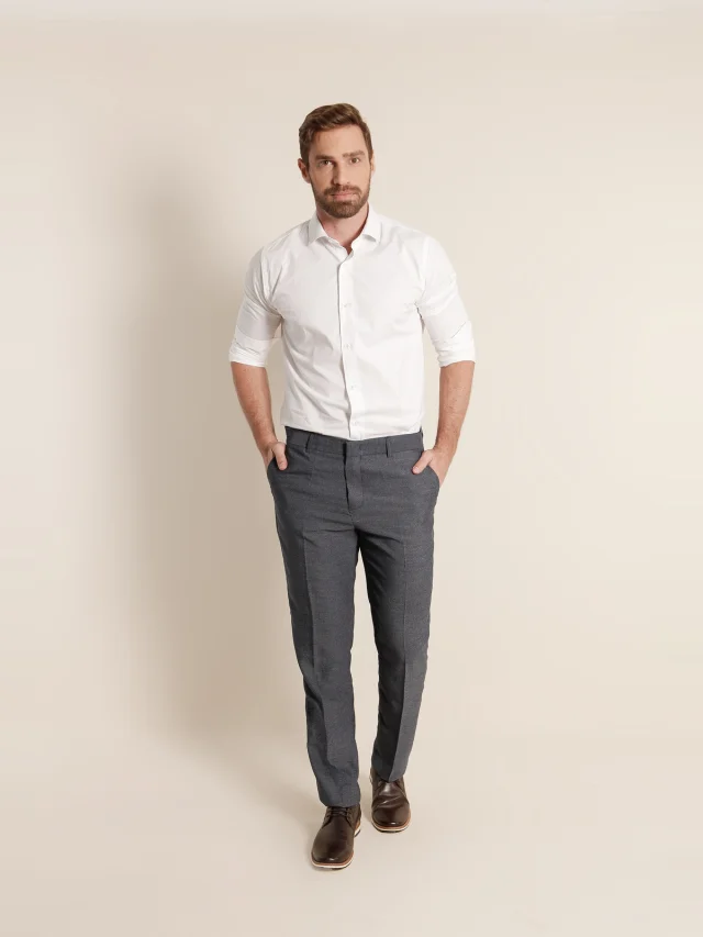 Calça social slim, referência 353, MARINHO NOITE, vista 1