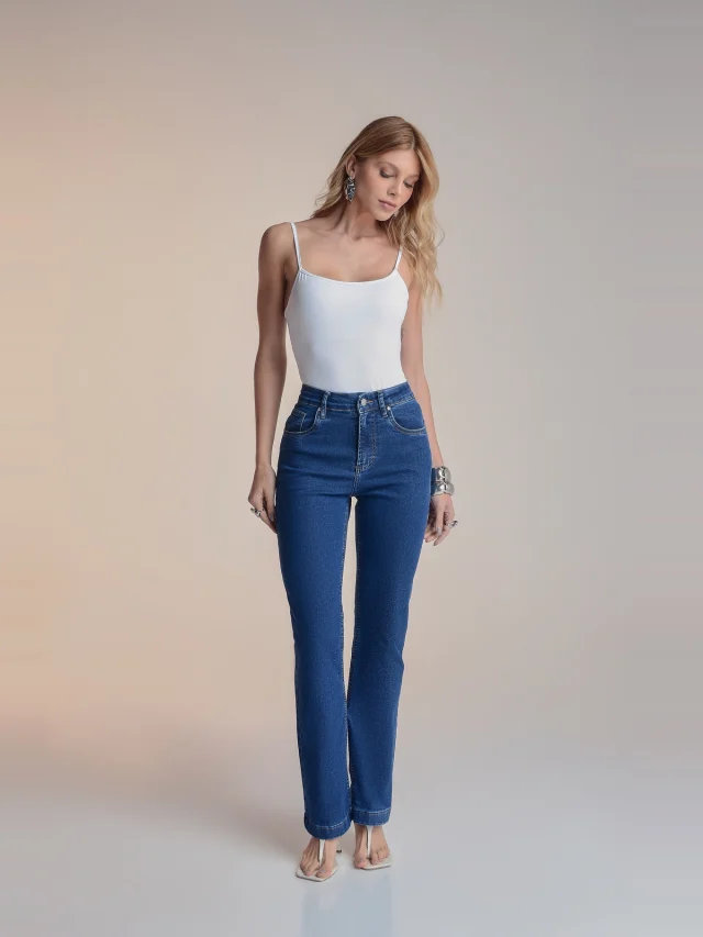Calça jeans bootcut, referência 16206, AZUL JEANS, vista 1