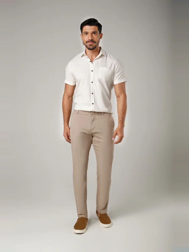 Calça casual regular, referência 30141, CAQUI, vista 1