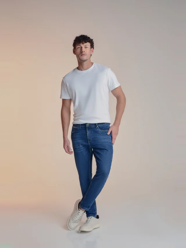 Calça jeans slim, referência 32094, AZUL JEANS, vista 1