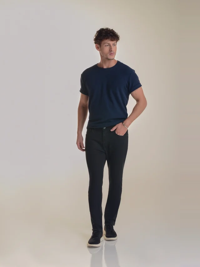 Calça jeans slim, referência 32098, PRETO, vista 1