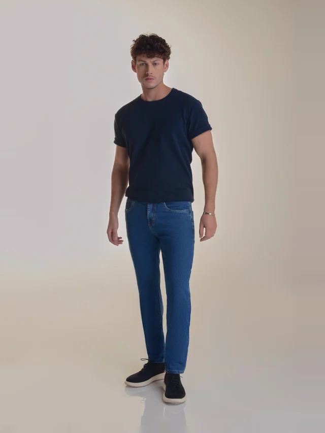 Calça jeans regular, referência 40080, AZUL JEANS, vista 1