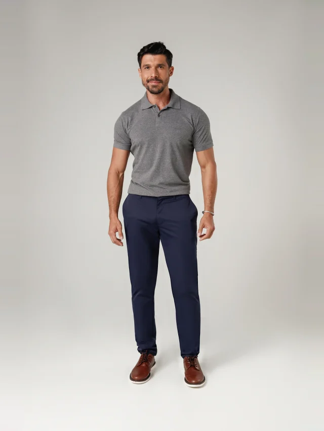 Calça casual slim, referência 30128, MARINHO NOITE, vista 1