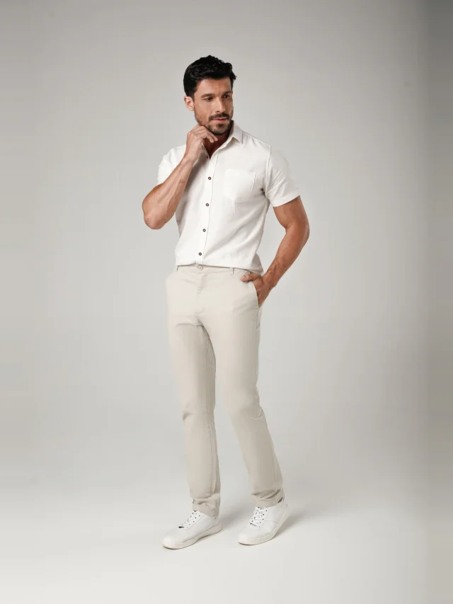 Calça casual regular, referência 30142, PRETO, vista 1