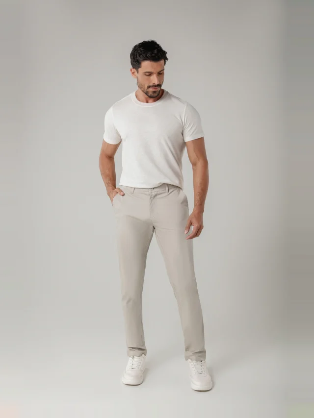 Calça casual slim, referência 30103, AREIA, vista 1