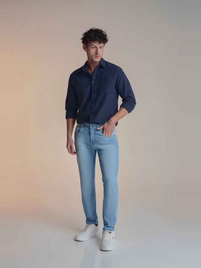Calça jeans slim, referência 40077, AZUL CLARO, vista 1