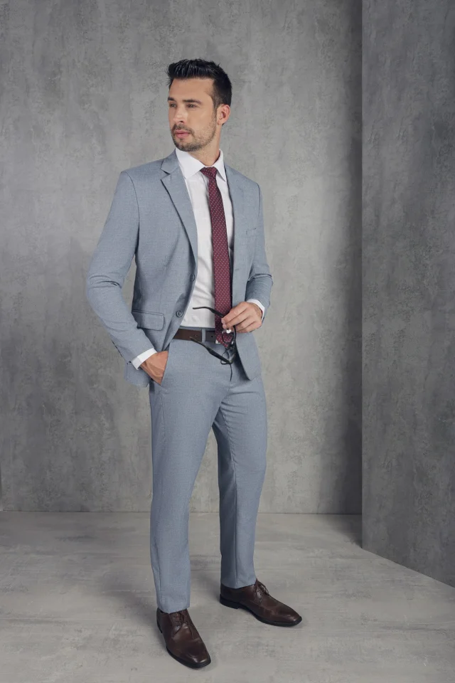 Costume slim, referência 62013, AZUL NEVOA, vista 1