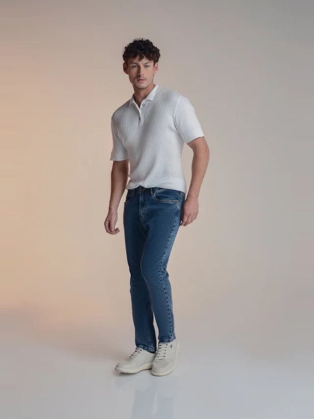 Calça jeans slim, referência 32097, AZUL ESCURO, vista 1