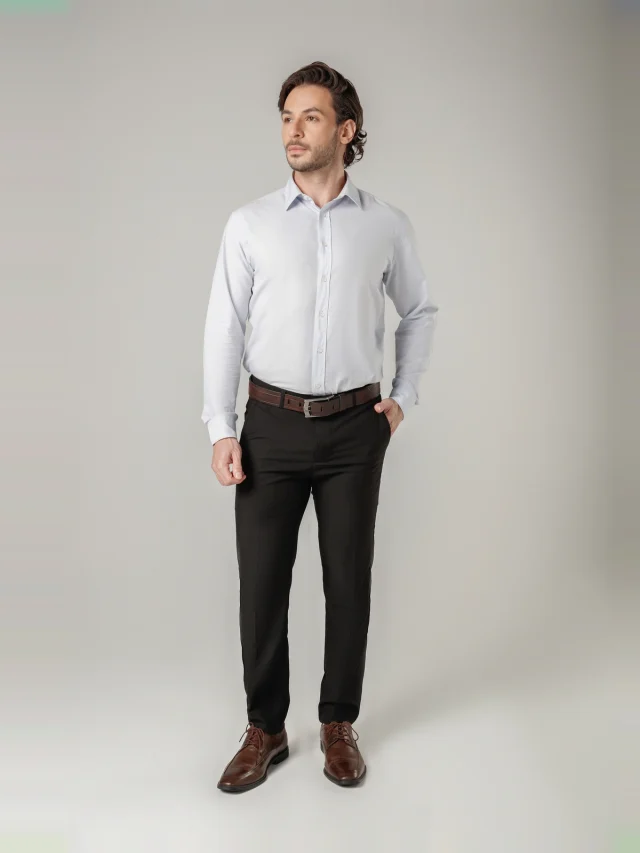 Calça casual de malha slim, referência 904, PRETO, vista 1