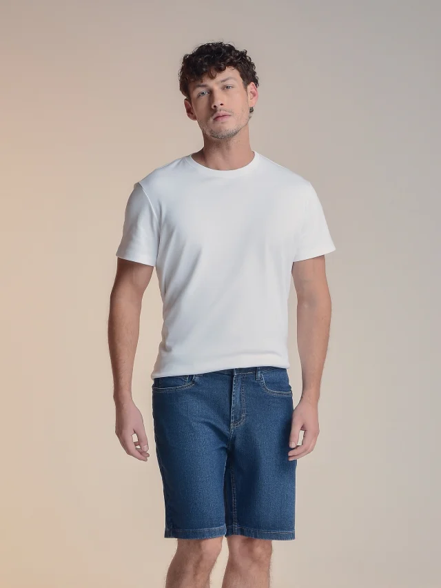 Bermuda jeans regular, referência 32053B, AZUL CLARO, vista 1