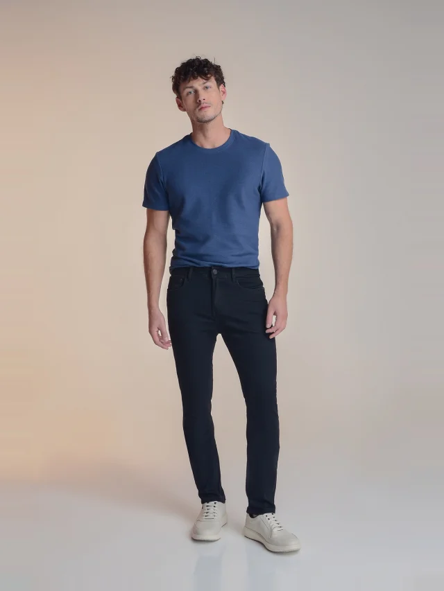 Calça jeans slim, referência 40076, PRETO, vista 1