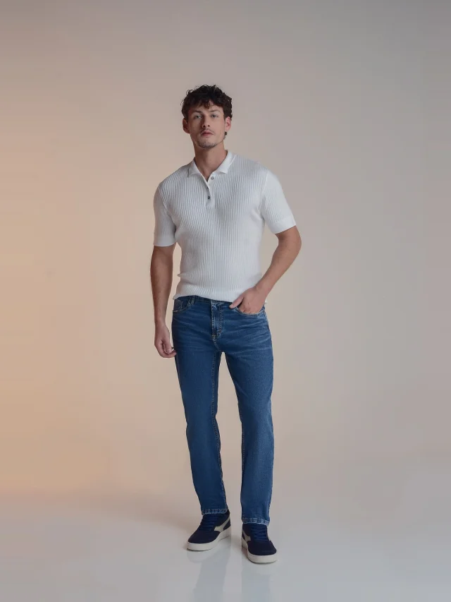 Calça jeans regular, referência 32092, AZUL JEANS, vista 1