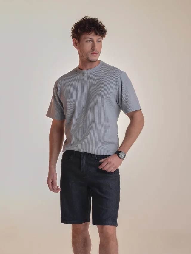 Bermuda jeans slim, referência 39027C, PRETO, vista 1