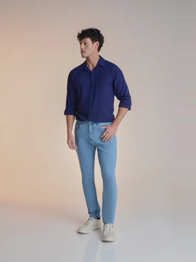 Calça jeans slim, referência 32088, AZUL CLARO, vista 1