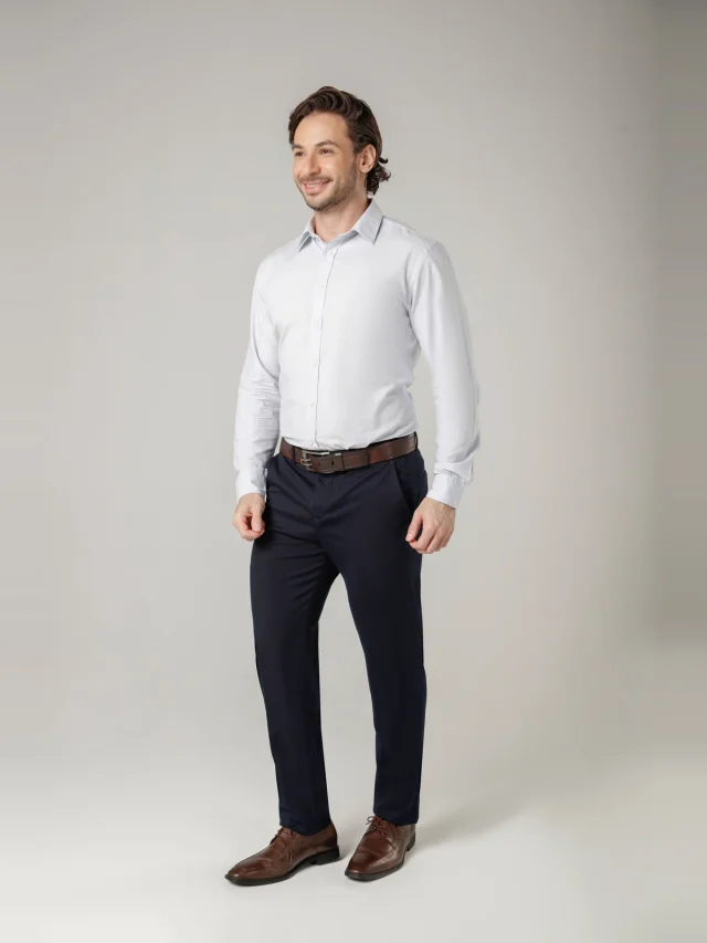 Calça casual de malha slim, referência 906, MARINHO NOITE, vista 1