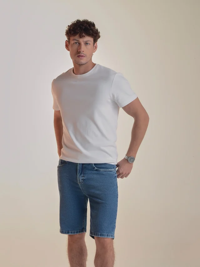 Bermuda jeans slim, referência 32056B, AZUL ESCURO, vista 1