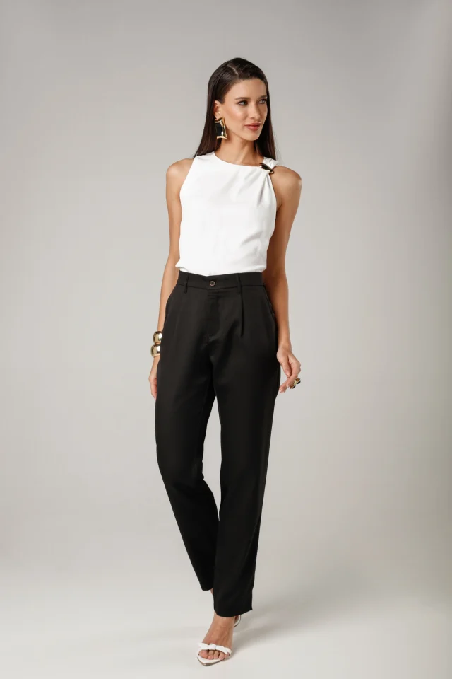 Calça social slim, referência 11783, PRETO, vista 1