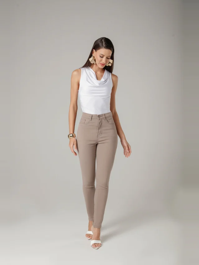 Calça casual cigarrete, referência 11756, CAQUI, vista 1