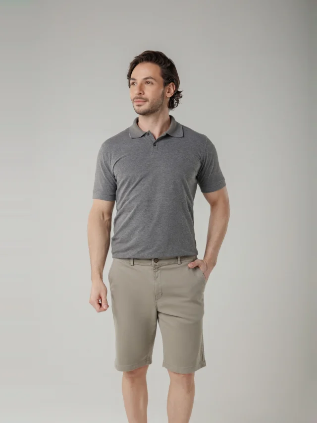 Bermuda casual slim, referência 72106, CINZA, vista 1
