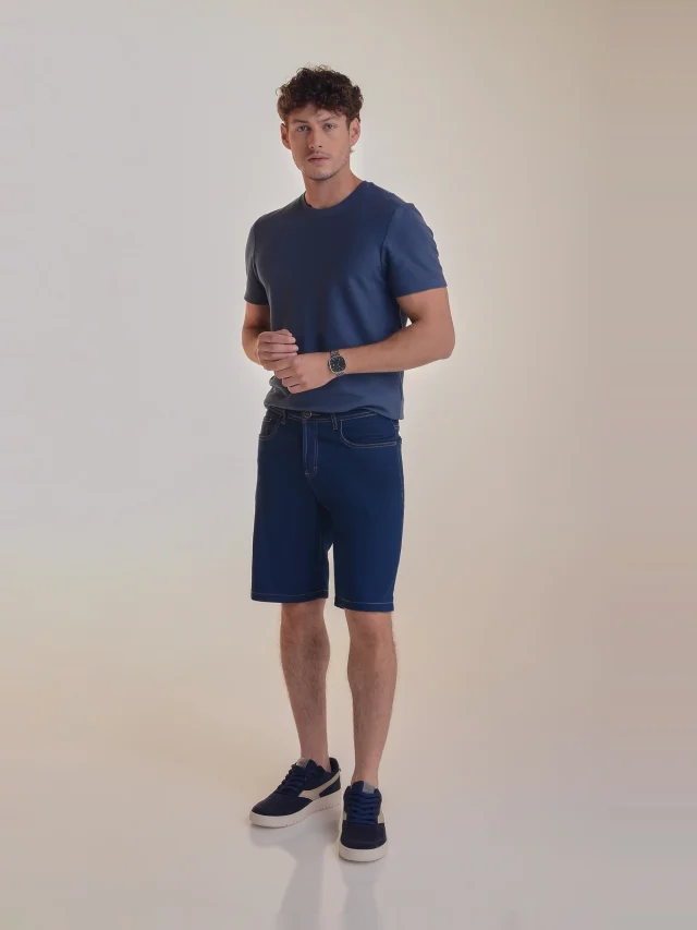 Bermuda jeans regular, referência 39024C, AZUL JEANS, vista 1