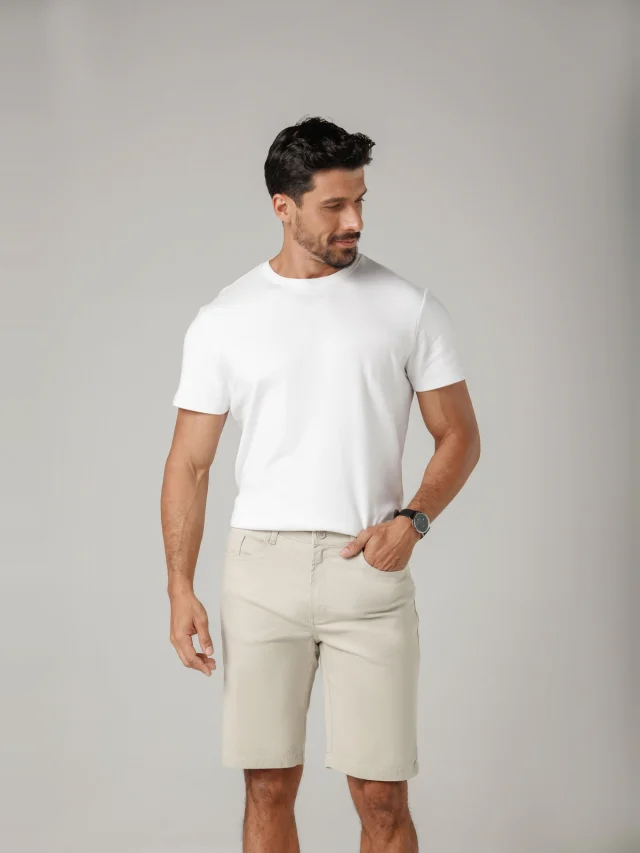 Bermuda casual slim, referência 72115, AREIA, vista 1