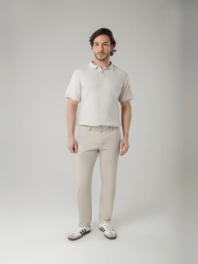Calça casual regular, referência 1010, AREIA, vista 1