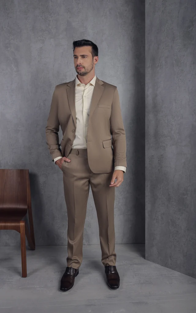 Costume slim, referência 60031, BEGE, vista 1
