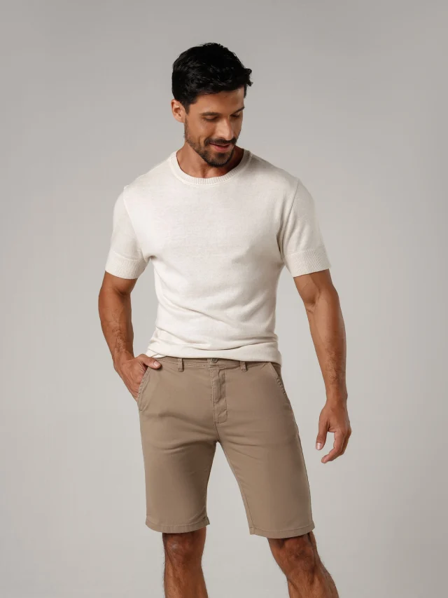 Bermuda casual slim, referência 72114, CAQUI, vista 1