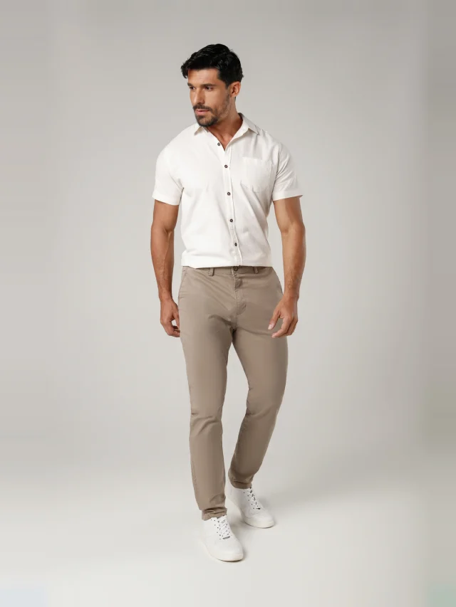 Calça casual slim, referência 30132, CAQUI, vista 1
