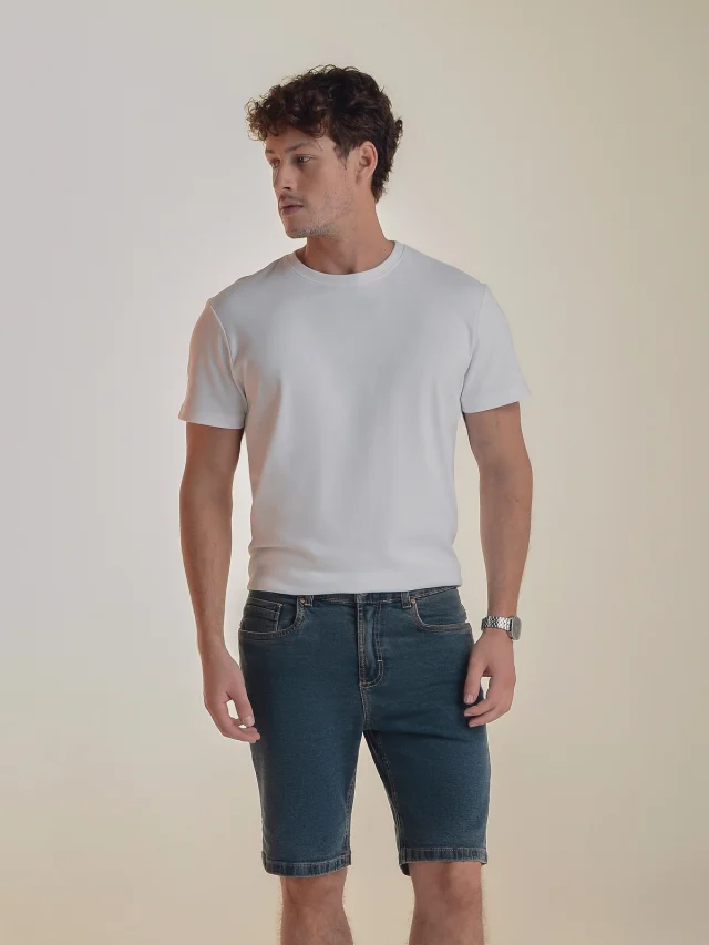 Bermuda jeans slim, referência 32059B, AZUL ESCURO, vista 1