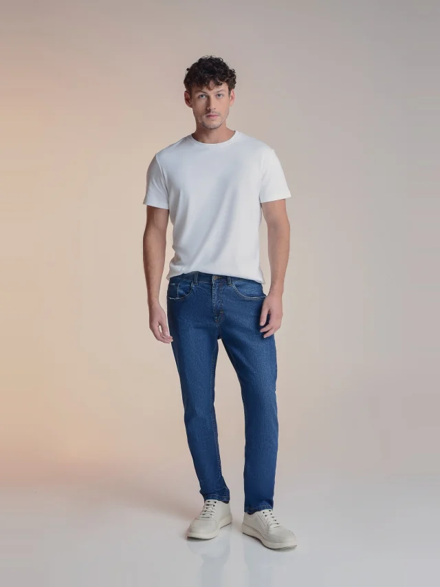 Calça jeans slim, referência 40083, AZUL JEANS, vista 1
