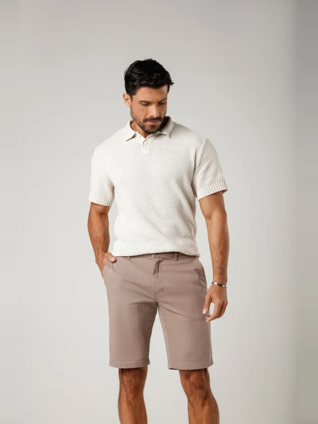 Bermuda casual slim, referência 72117, CAQUI, vista 1