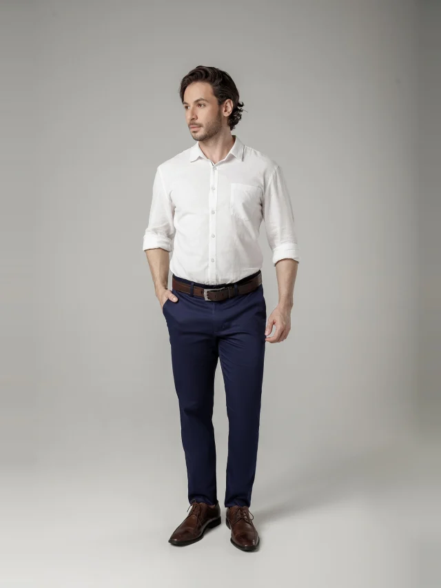 Calça casual slim, referência 30110, MARINHO NOITE, vista 1