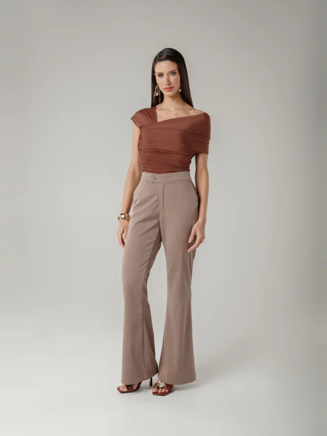 Calça social flare, referência 11779, CACAU, vista 1