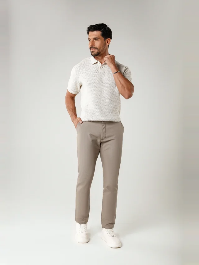 Calça casual slim, referência 30139, BEGE, vista 1