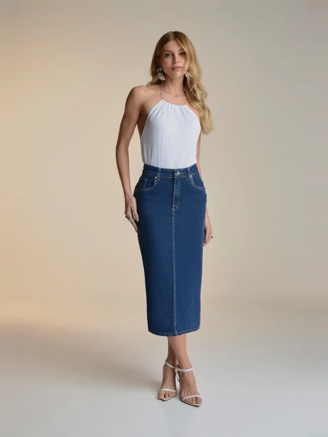 Saia jeans midi, referência 13348, AZUL ESCURO, vista 1