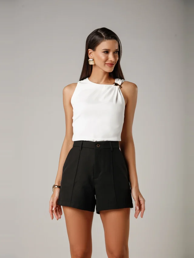 Shorts social comfort, referência 12844, PRETO, vista 1