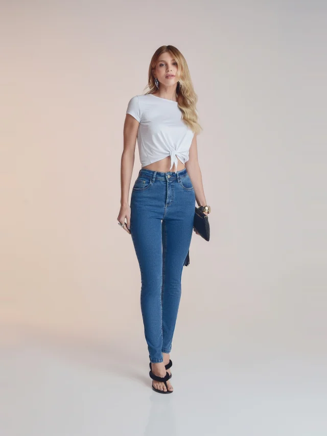 Calça jeans cigarrete, referência 16205, AZUL JEANS, vista 1