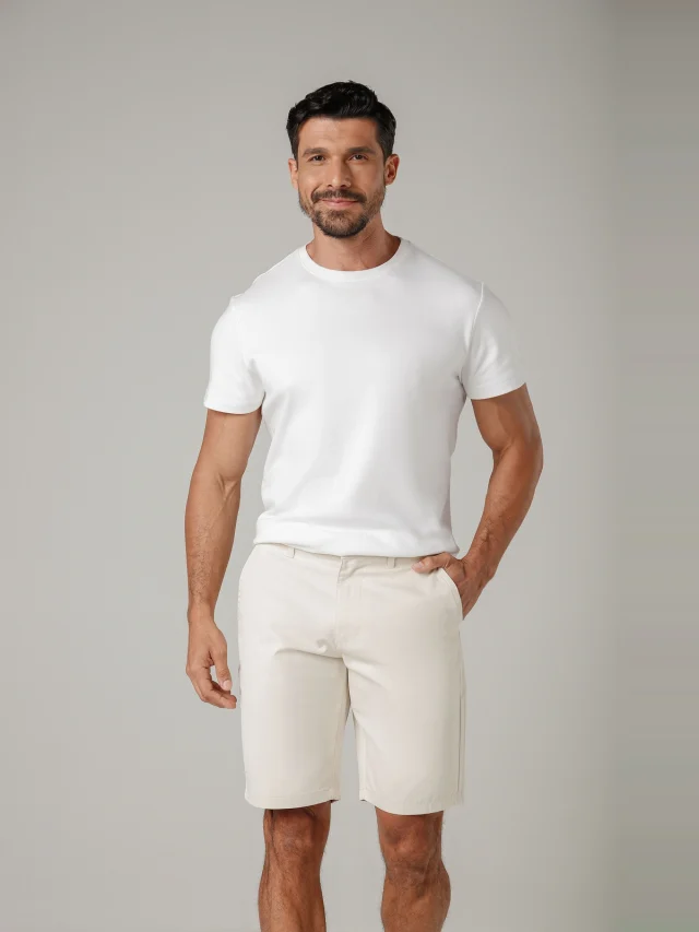 Bermuda casual slim, referência 72127, AREIA, vista 1