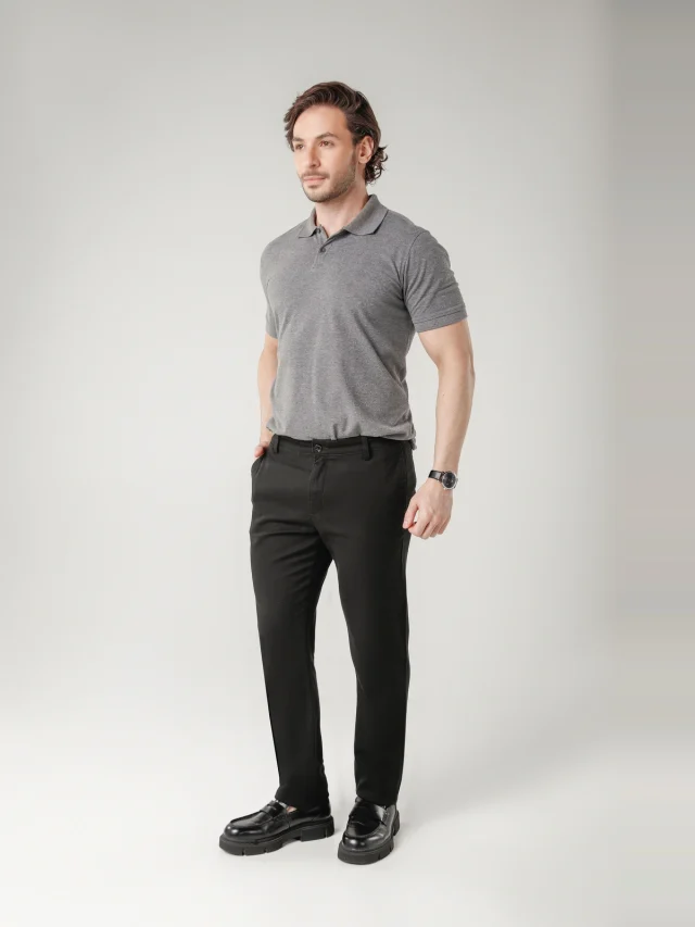 Calça casual regular, referência 30102, PRETO, vista 1