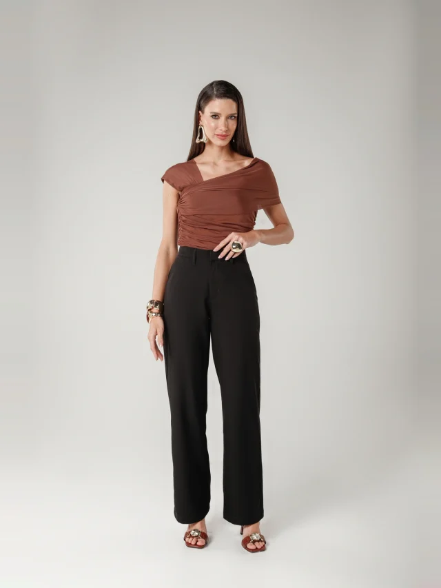 Calça social reta, referência 11780, PRETO, vista 1