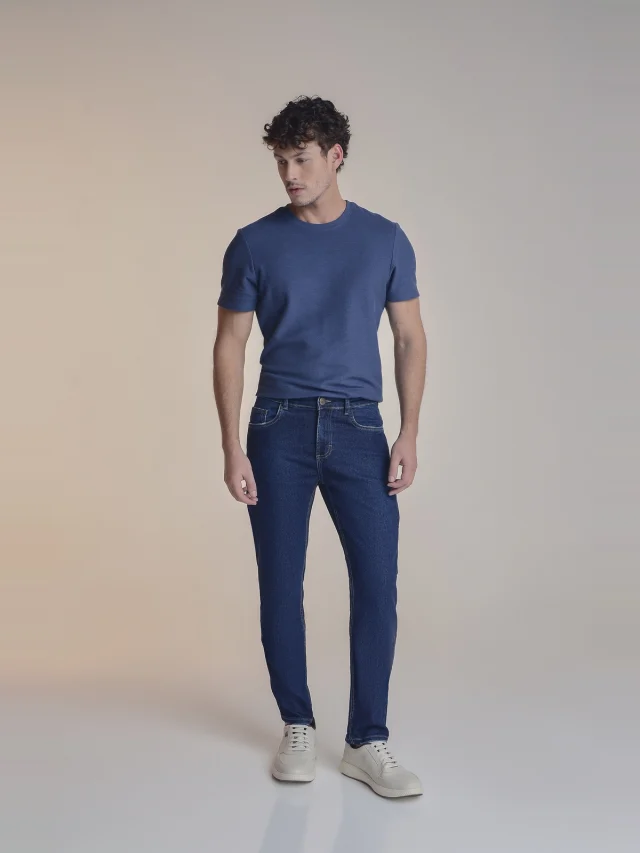 Calça jeans regular, referência 32081, AZUL ESCURO, vista 1