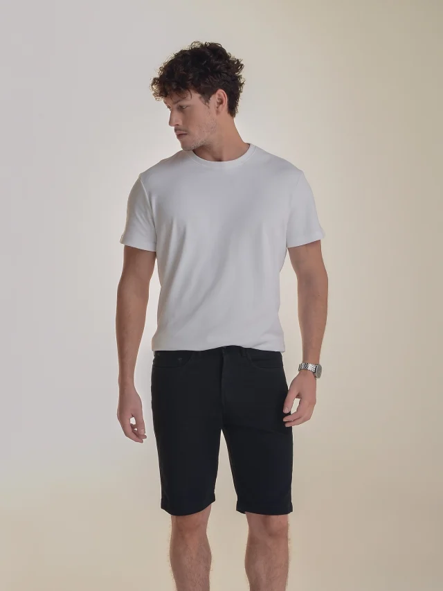 Bermuda jeans slim, referência 40046B, PRETO, vista 1